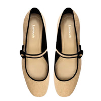 Larroude Women's Blair Flatform in beige - women's shoe - alternate view