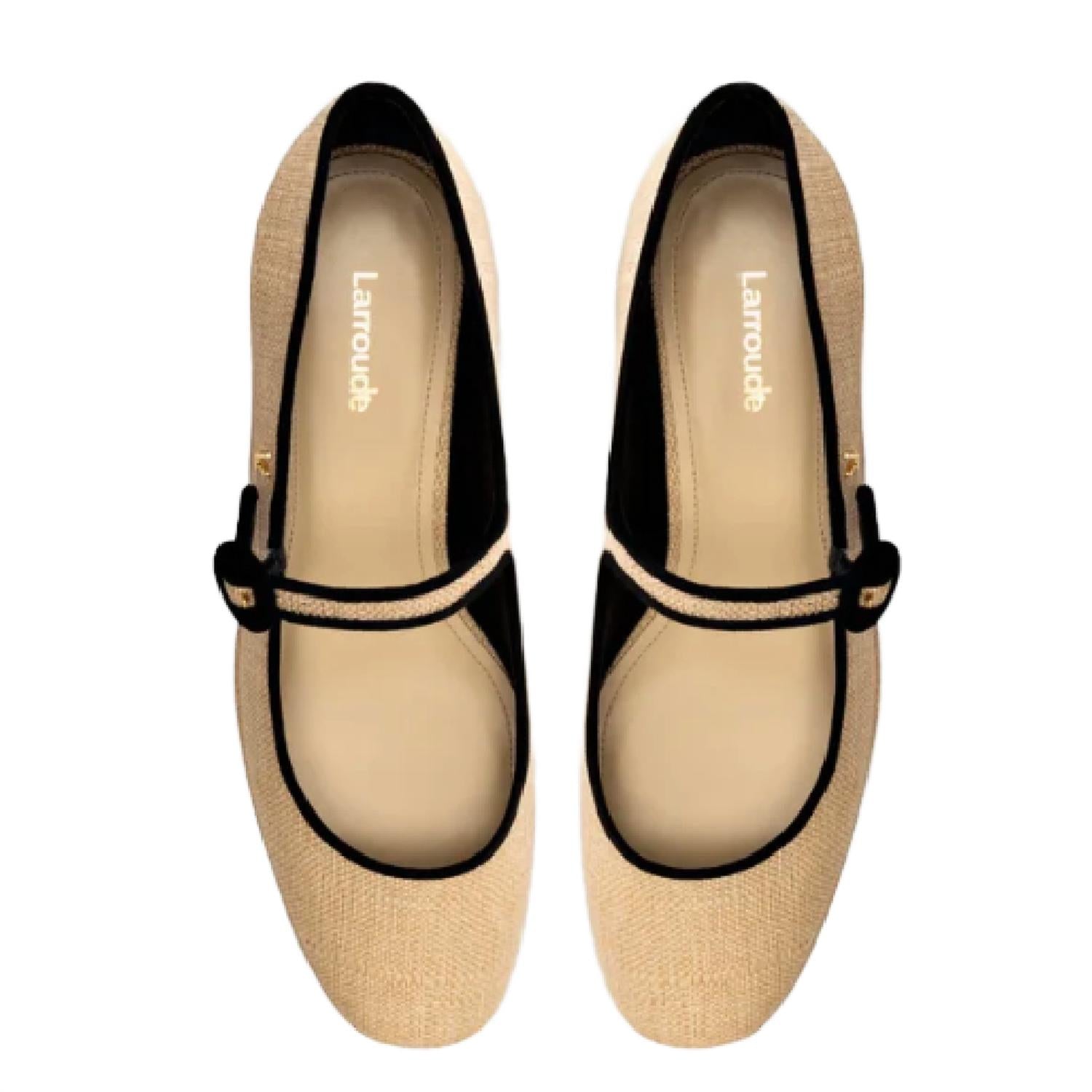 Larroude Women's Blair Flatform in beige - women's shoe - alternate view