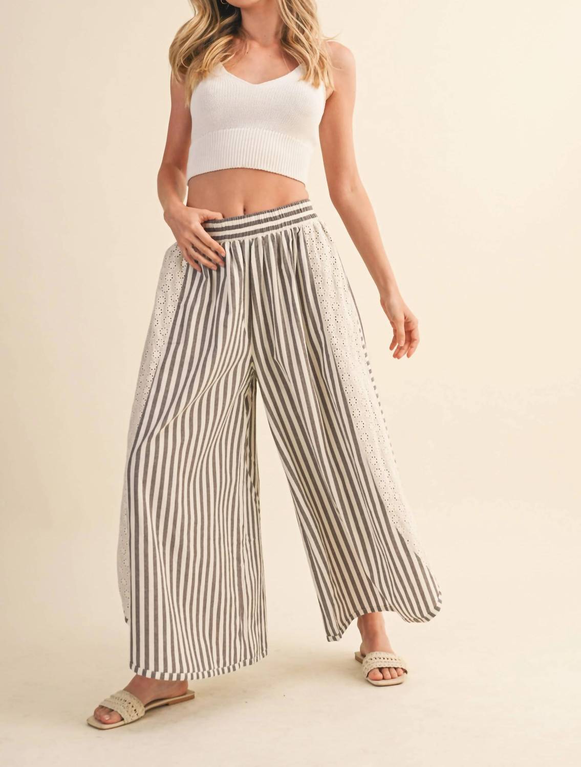 Klesis - Caitlin Dolphin Hem Wide Leg Pants