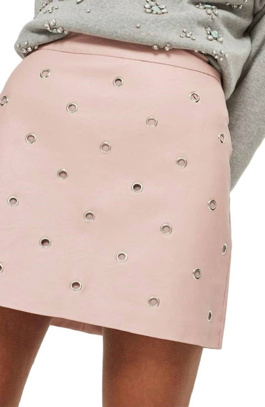 Topshop - Grommet Stud Mini Faux Leather Skirt