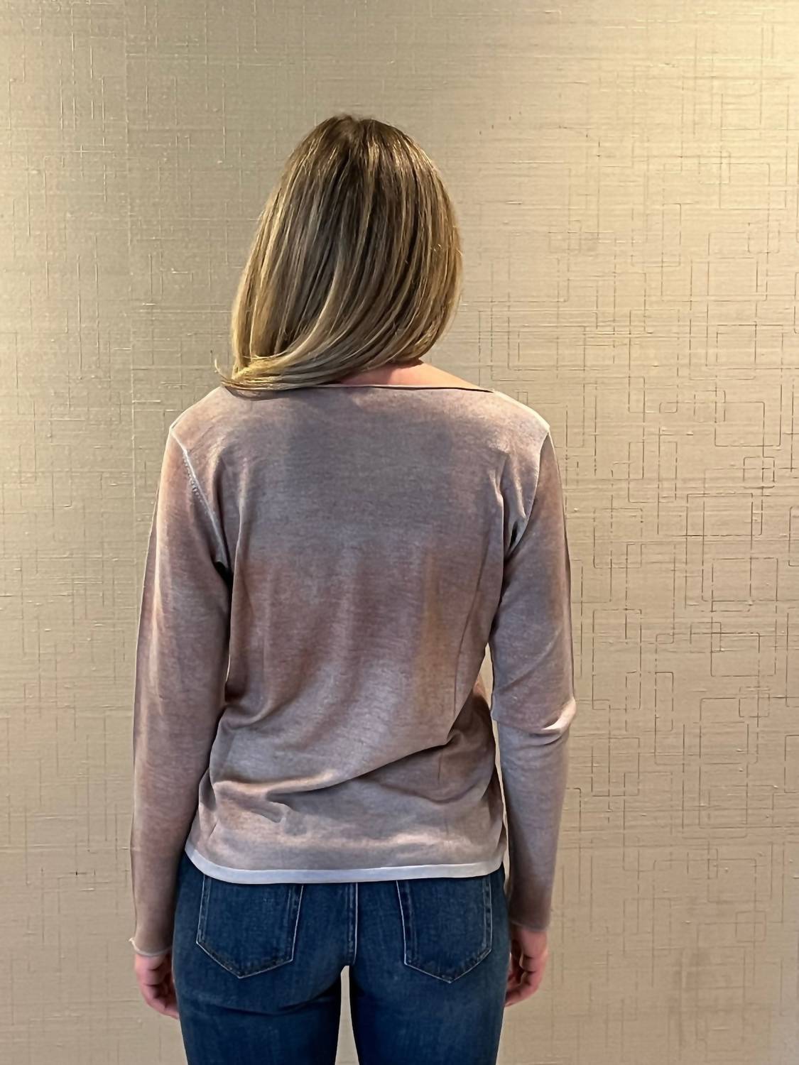 Alessandro Aste Mentone Light Cashmere Sweater in clay - women's sweater - alternate view