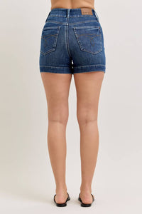Judy Blue High Waist Tummy Control Slim Denim Short in blue 1 - women's shorts - view 5
