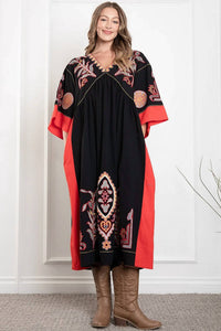 Blue Velvet - Just Vibin' Embroidered Dress