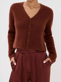 Sablyn - Bianco Cropped V Neck Cardigan