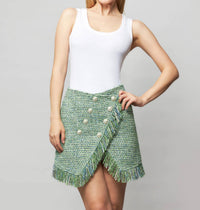 Solgo Atelier - Cora Asymmetrical Tweed Bouclé Mini Skirt