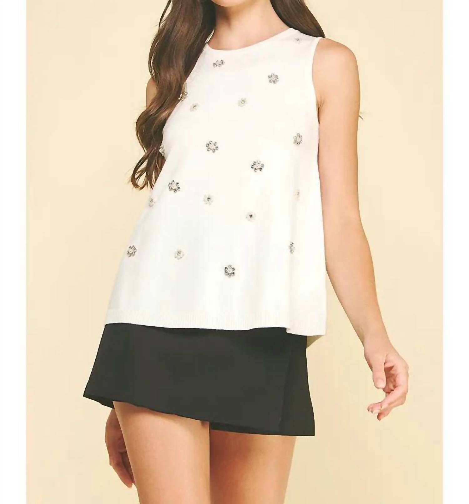 Pinch - Rhinestone Knit Top