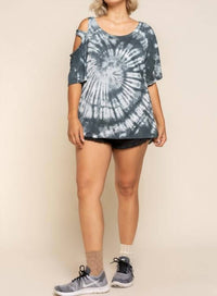POL Splashes In Color Top in color top in galaxy black - women's shirt - view 4