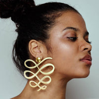 Laka Luka - Women's Clip On Squiggle Dangle Earrings