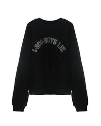 BOYS LIE Kara Crewneck Graphic Sweatshirt in black - women's sweater - view 4