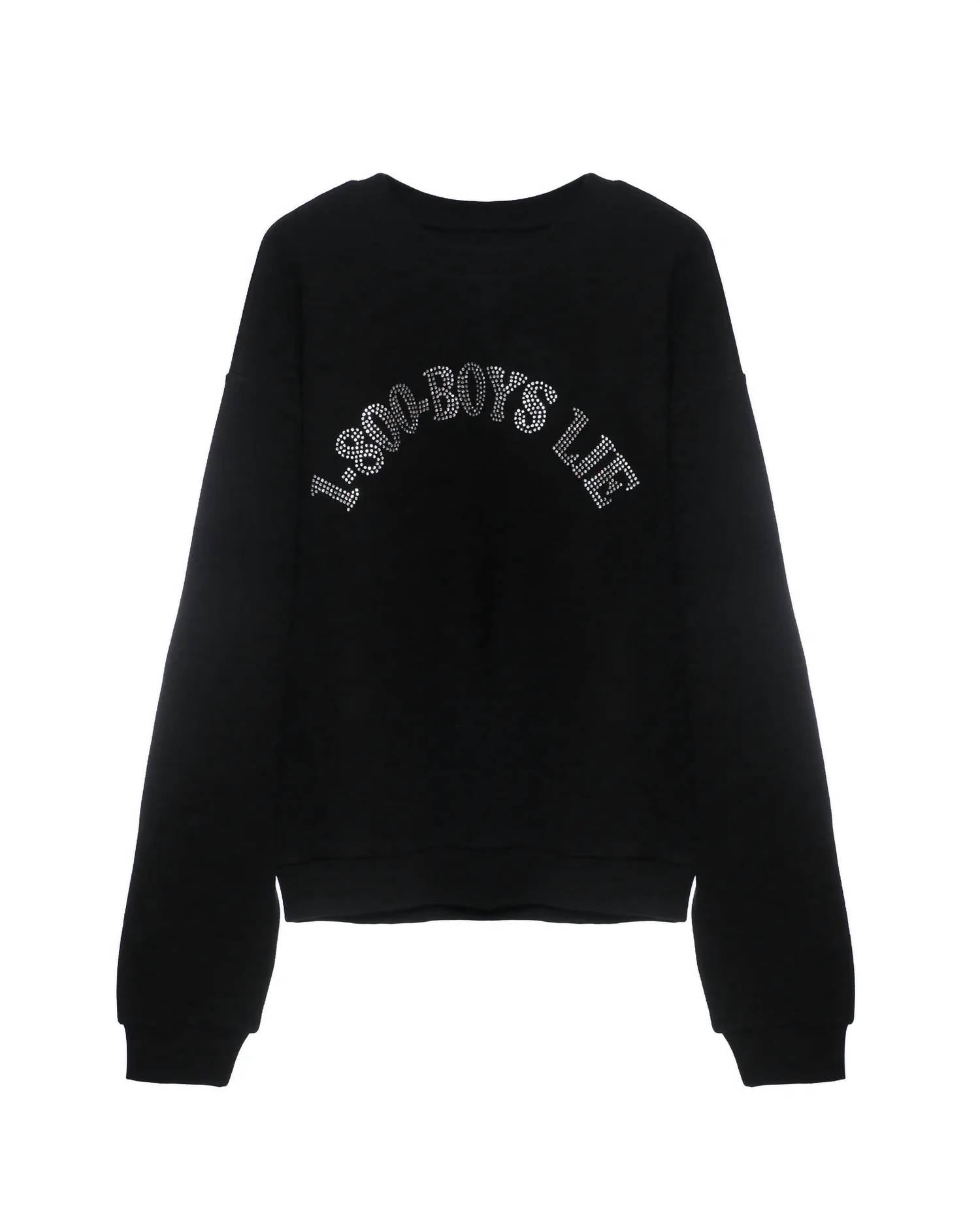BOYS LIE Kara Crewneck Graphic Sweatshirt in black - women's sweater - view 4