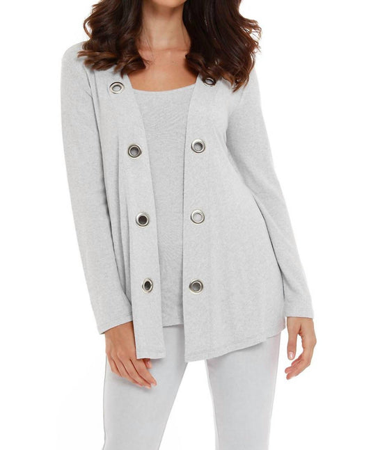 Juliana Kashmira Open Grommet Cardigan