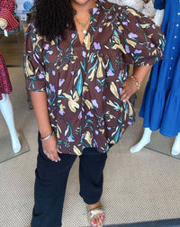 Entro - Floral High Neck Top