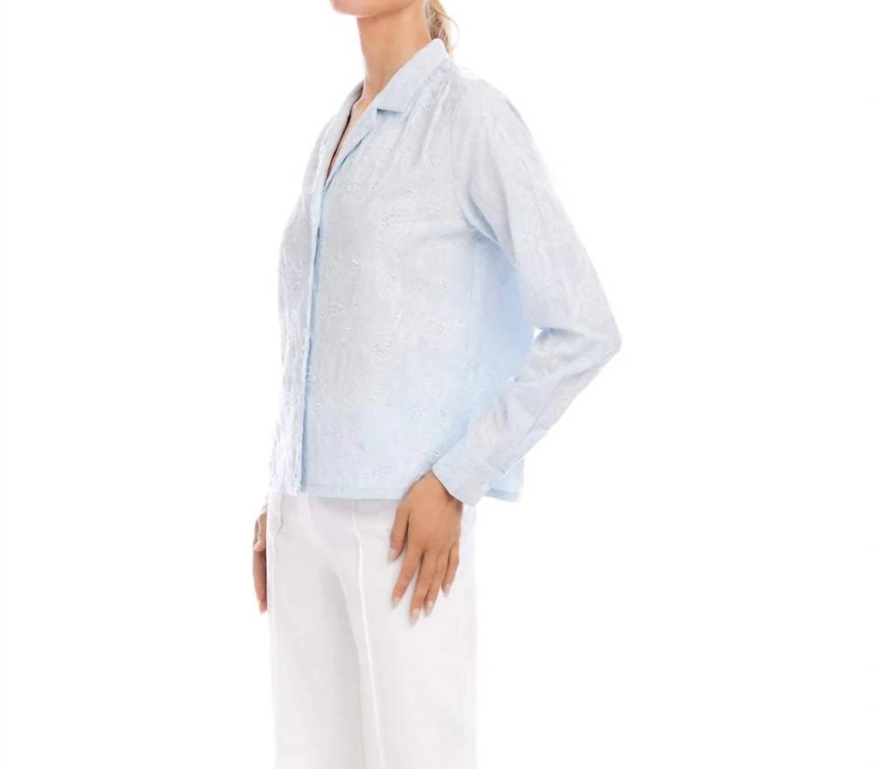 Karen Kane - Long Sleeve Embellished Button-up Shirt