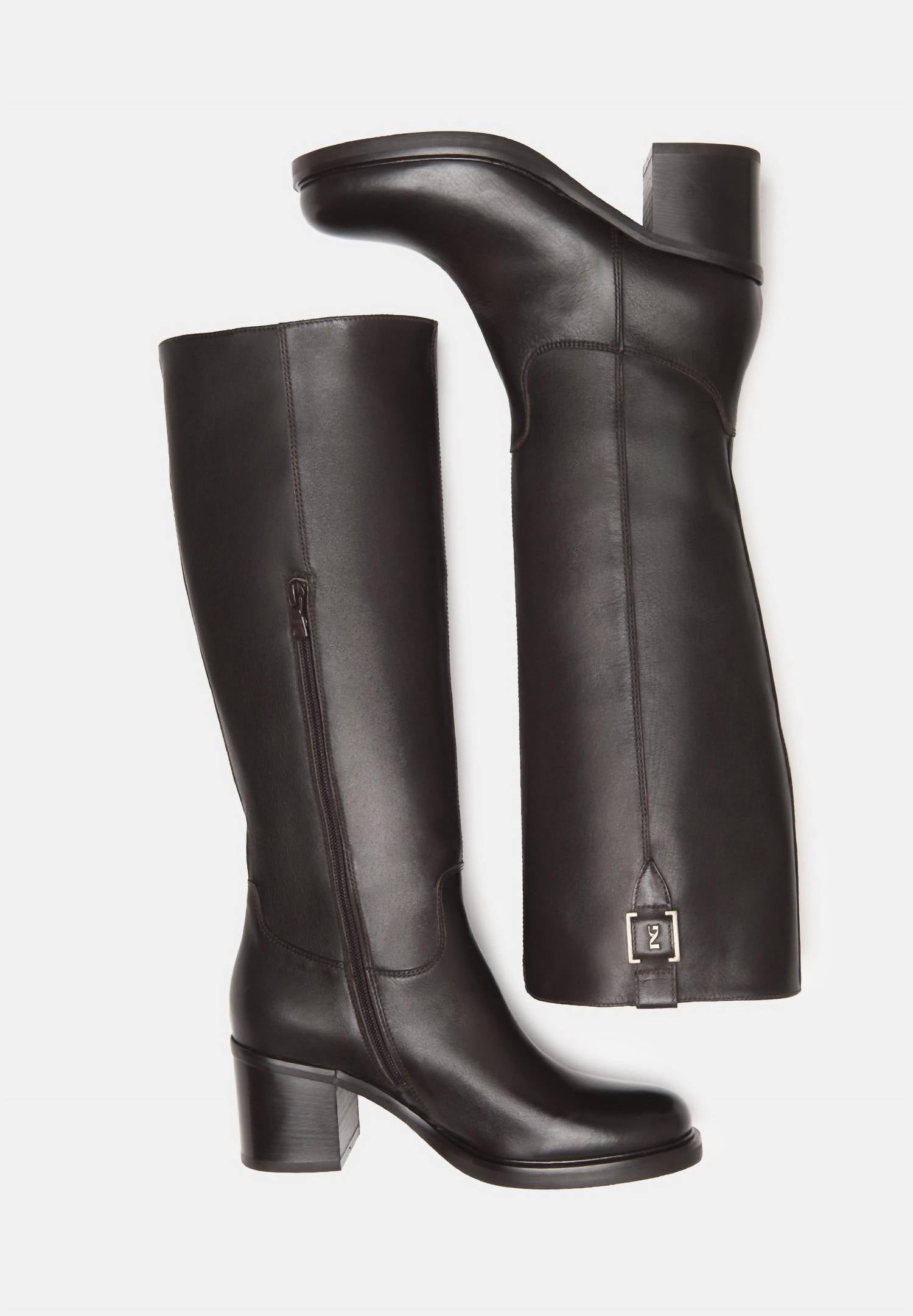 NeroGiardini Women's Vienna Zip Riding Boot in dark brown - women's shoe - view 5