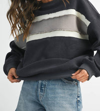 AEMI + CO Winnie Crew Sweatshirt in charcoal - women's top - detail view