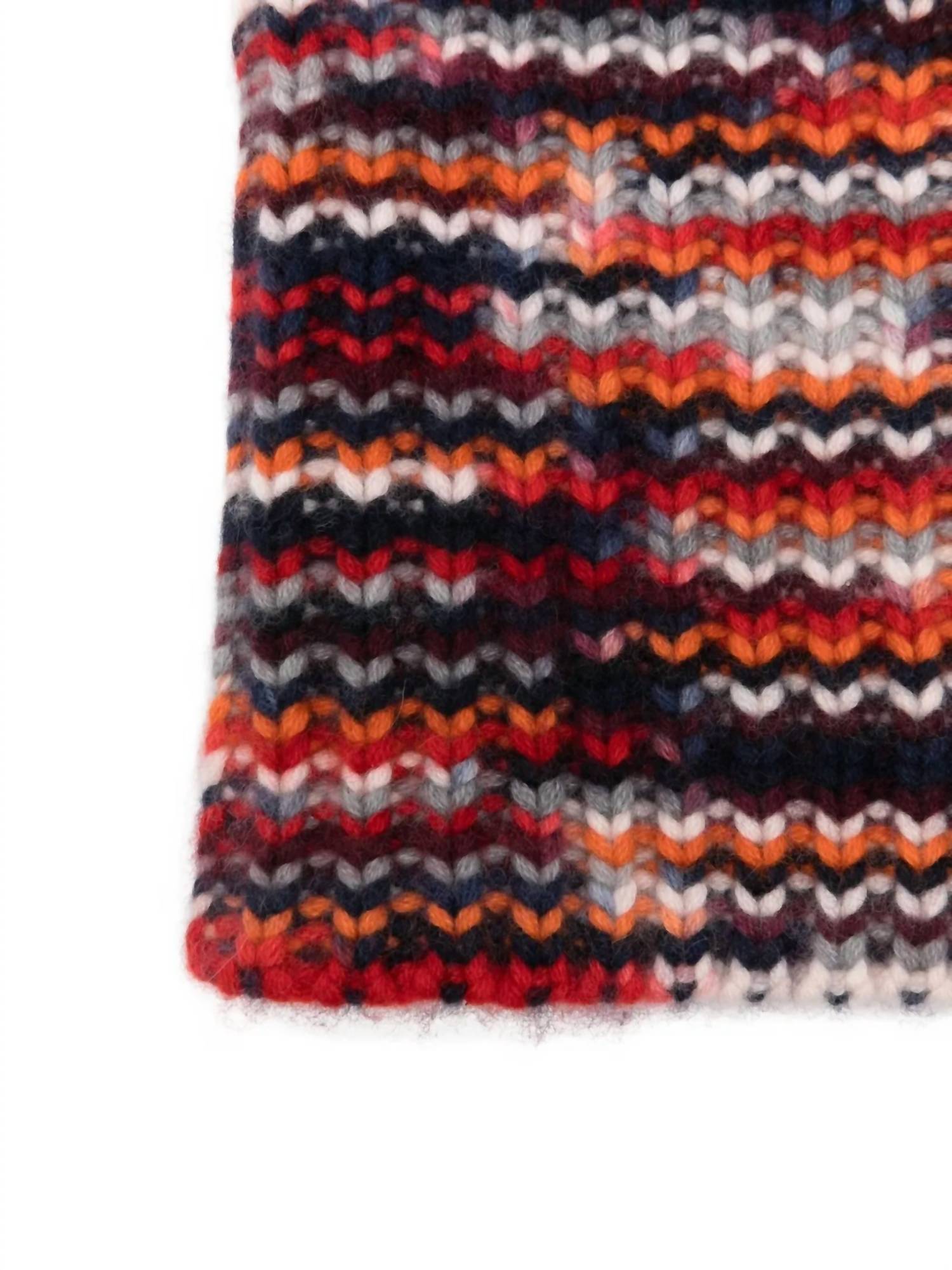 Hurray Women's Cashmere Sailor Beanie in orange ombre - women's hat - detail view