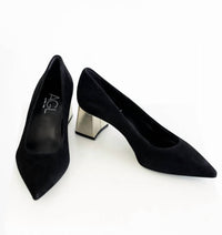 AGL Women's Tracy Pump in black metallic - women's heels