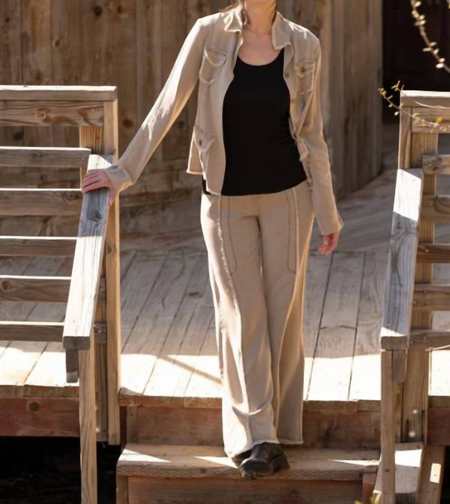 Xcvi - Pull-on Twill Wide Leg Pants