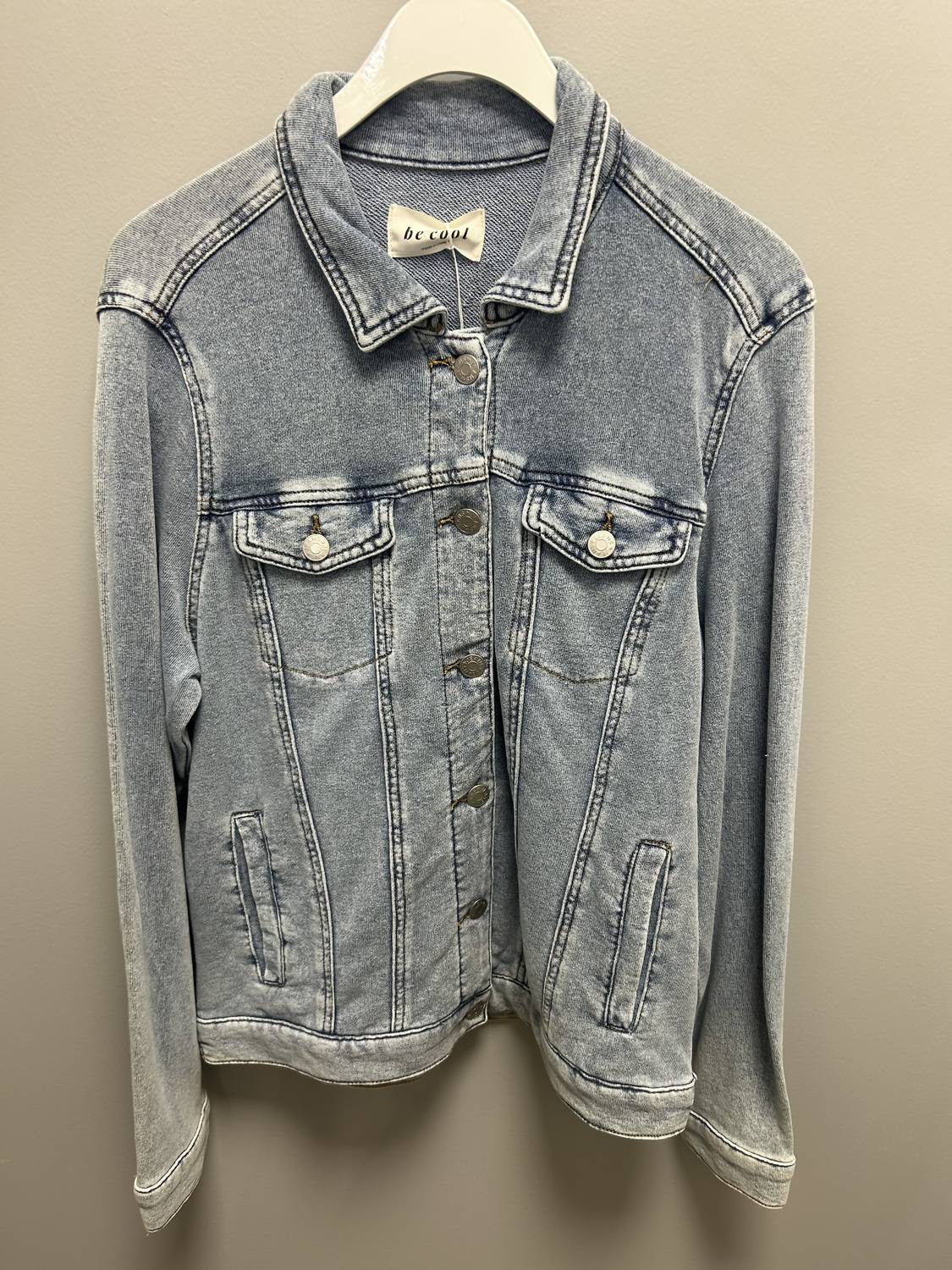Be Cool - Women's Soft Washed Button Up Jacket with Pockets