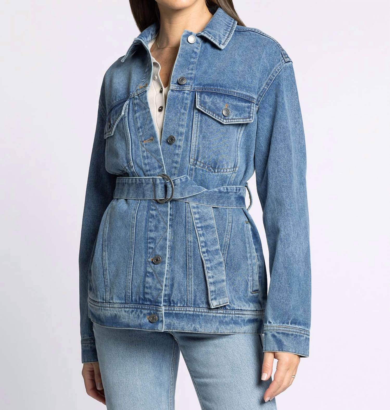 Thread & Supply Nevada Jacket in medium wash denim - women's jacket - view 5