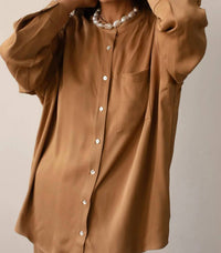 Donni. - Satiny Mandarin Shirt