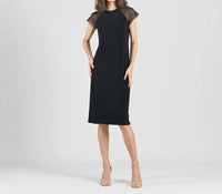 Clara Sunwoo - Mesh Cap Sleeve Midi Dress
