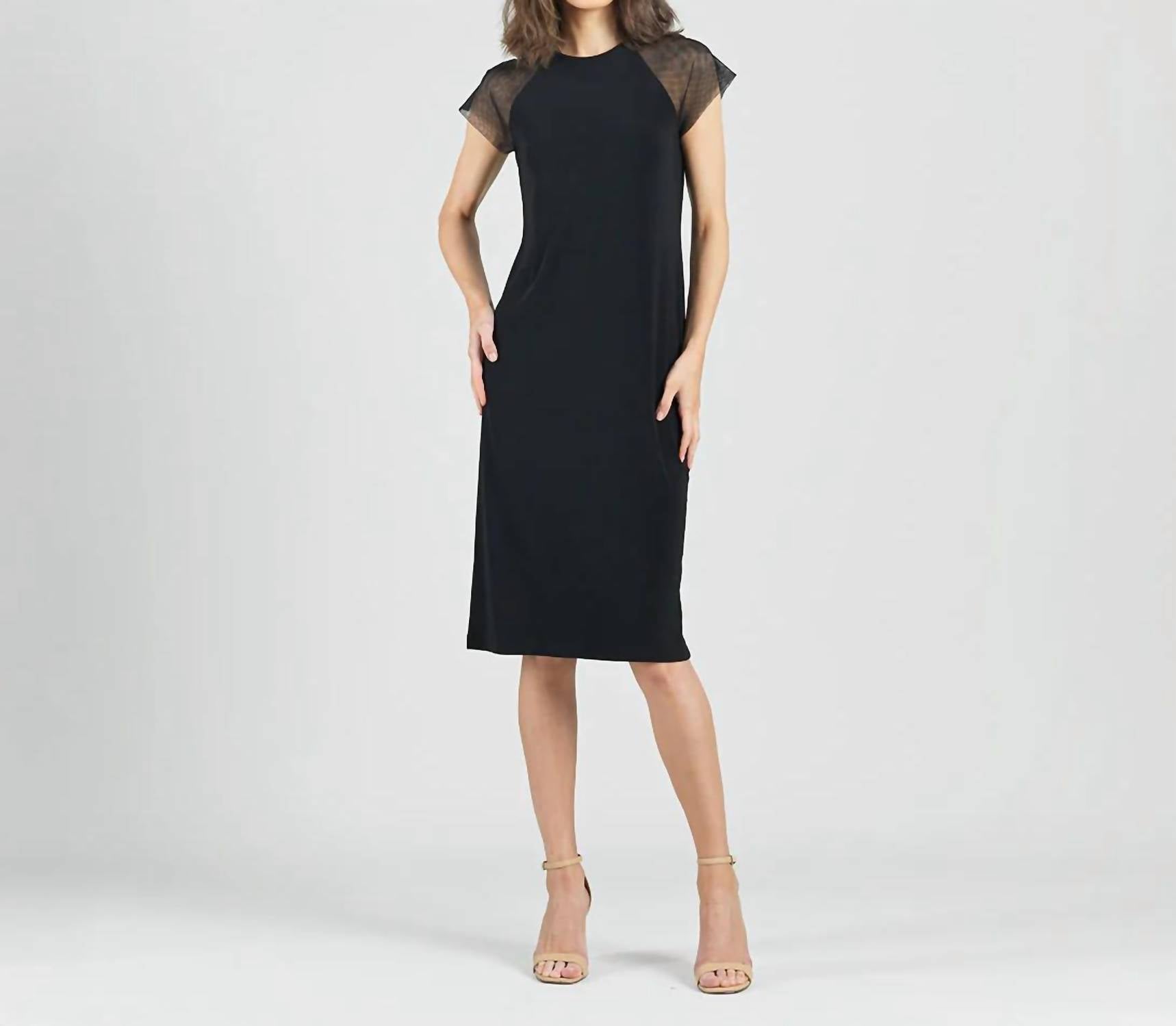 Clara Sunwoo - Mesh Cap Sleeve Midi Dress