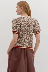 Entro - Leopard Short Sleeve Sweater - Plus