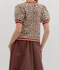 Entro - Leopard Short Sleeve Sweater - Plus
