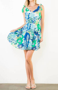 Thml - Floral Print With Shoulder Tie Straps Dress
