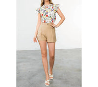Thml - Women's Print Flutter Sleeve Top