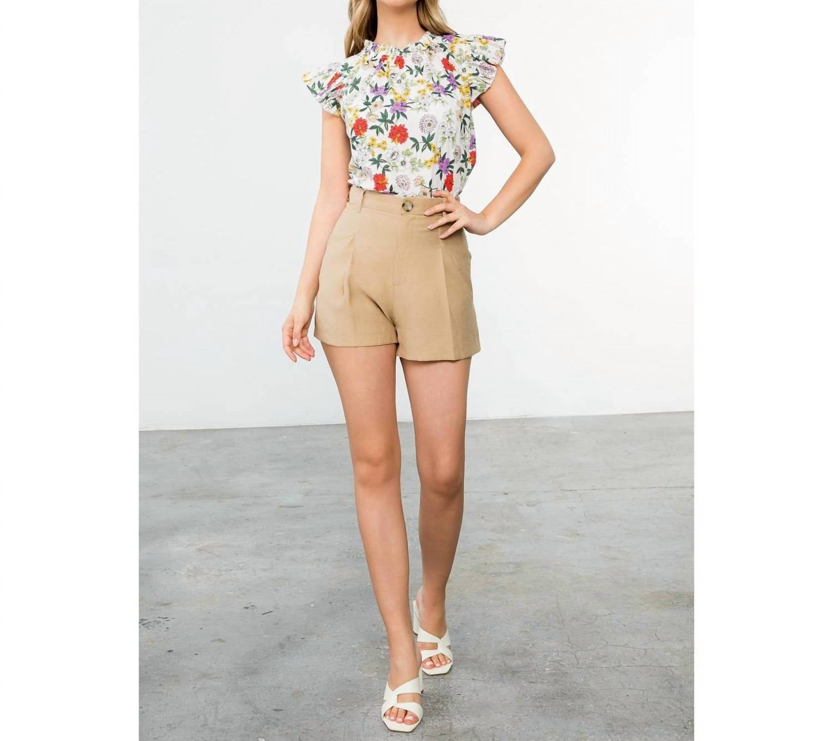 Thml - Women's Print Flutter Sleeve Top