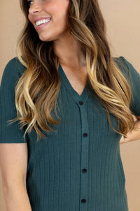Tea N Rose - Reagan Sweater V-neck Dress