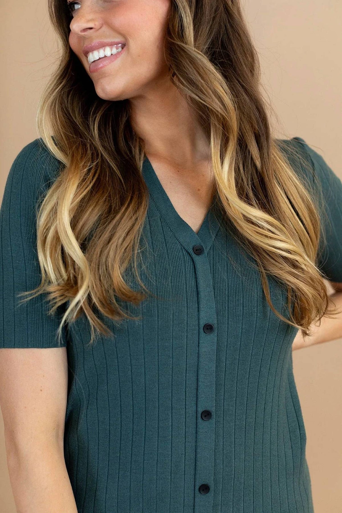 Tea N Rose - Reagan Sweater V-neck Dress