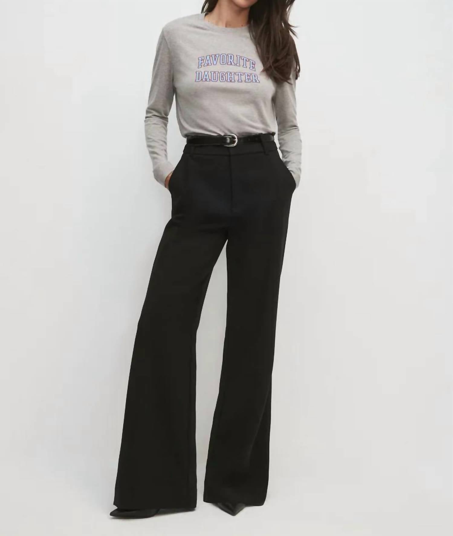 Favorite Daughter - Cropped Collegiate Long Sleeve Tee
