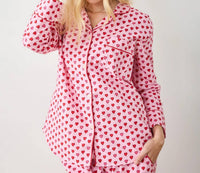 Printfresh Long Sleeve Pajama Set in pink macaron - women's intimate - alternate view