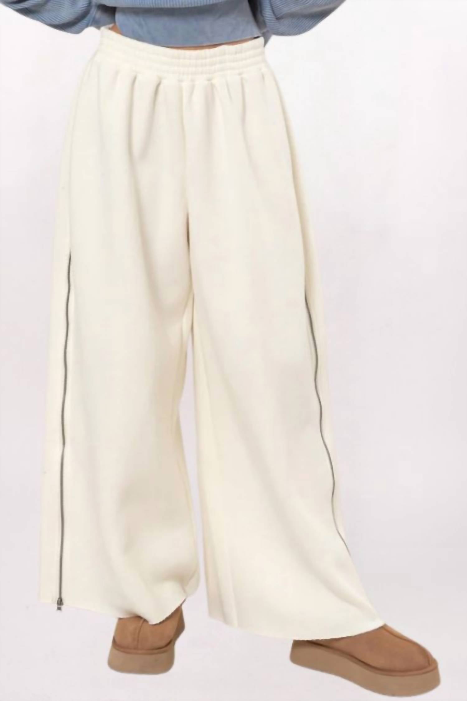 Hyfve - Side Zip Wide Leg Sweat Pants