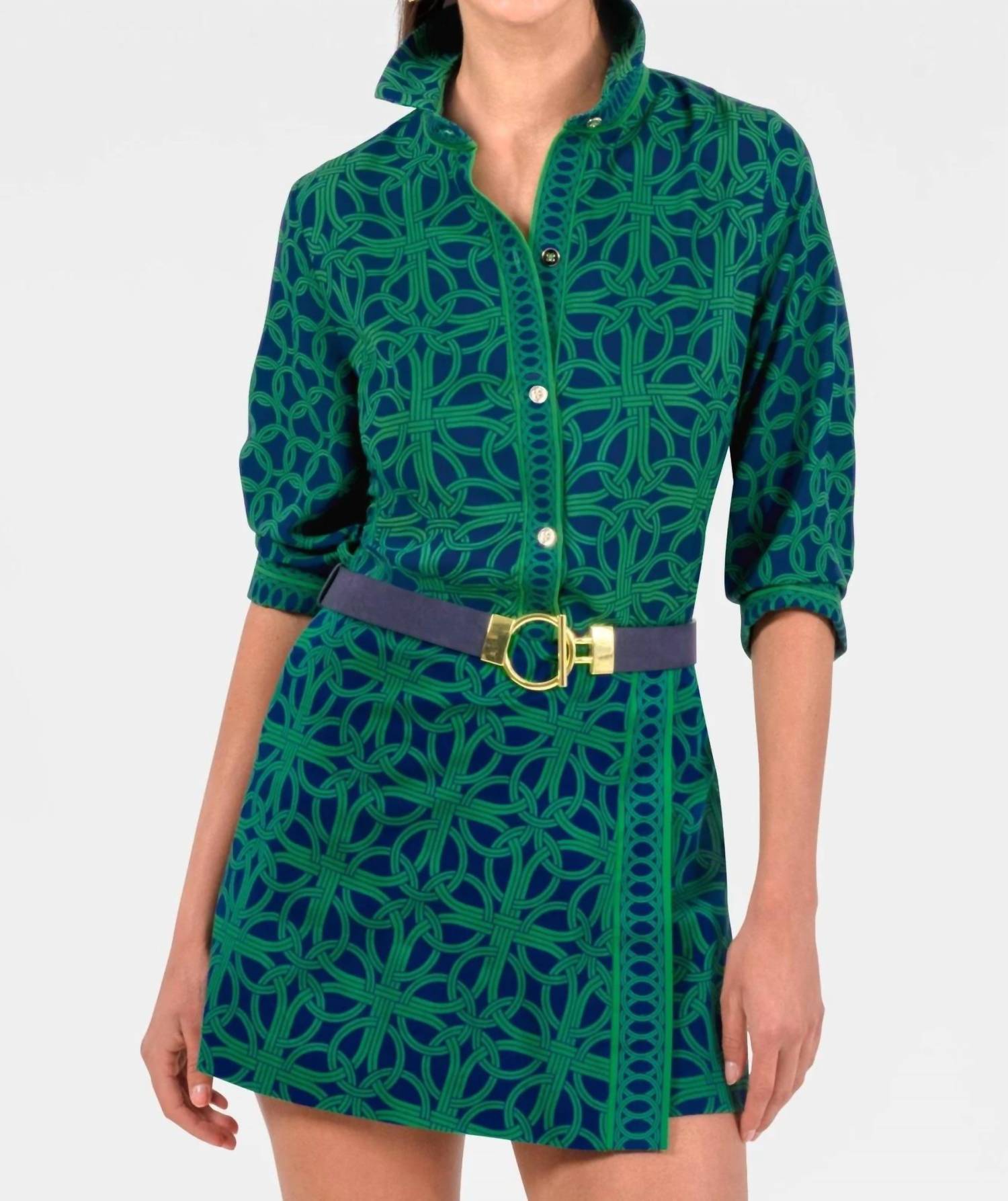 GRETCHEN SCOTT Boyfriend CDC Shirt in navy kelly - women's shirt