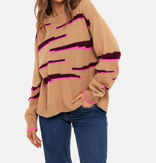 Brodie Cashmere - Glitch Zebra V Neck Sweater