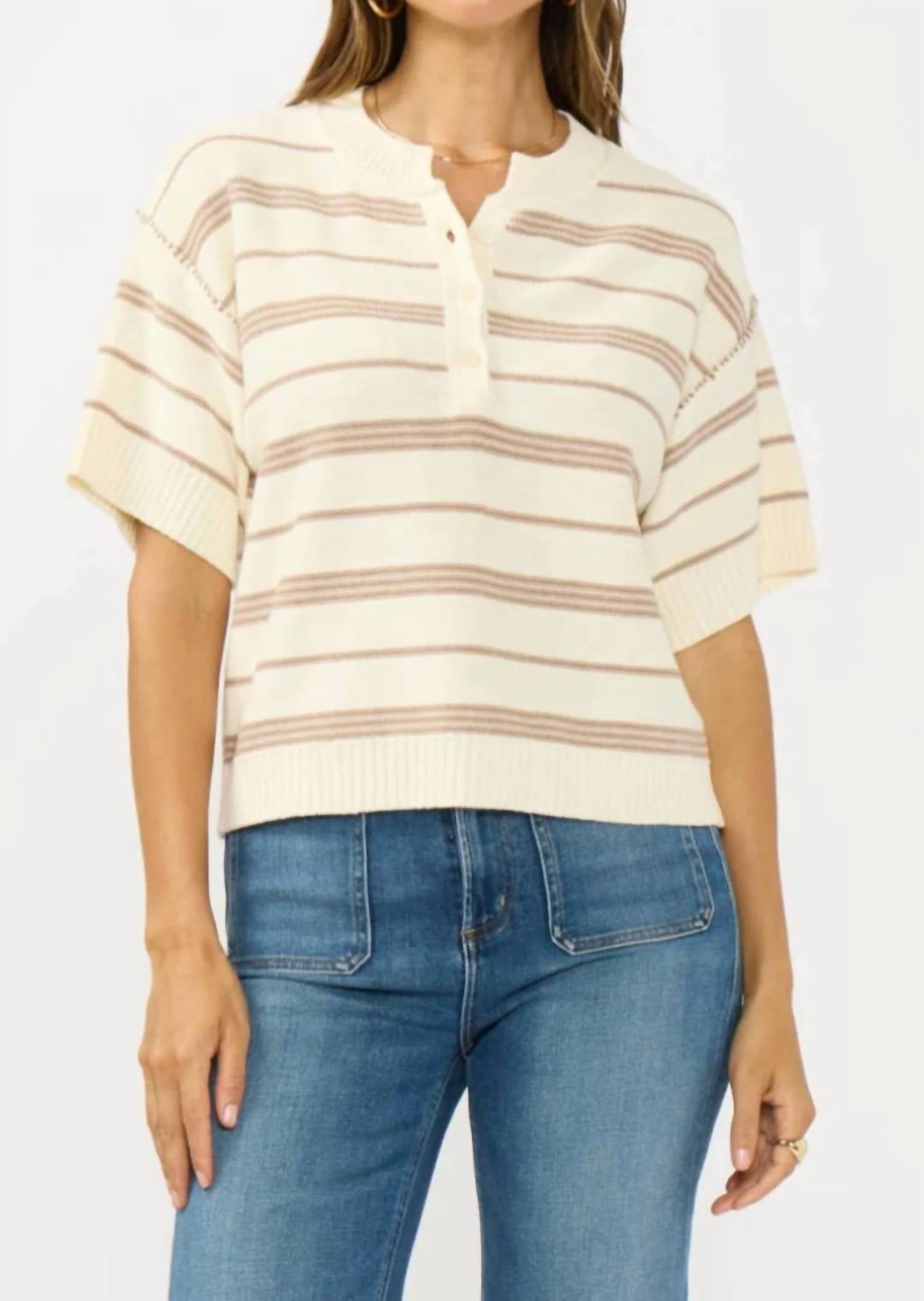 Lovestitch - Stripe Henley Top