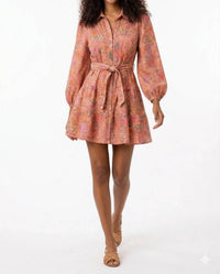 Karlie - Toucan Scarf Braid Trim Tier Belt Dress