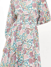 Oliphant - Smocked Waist Crewneck Maxi Dress