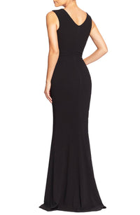 Dress The Population - Sandra Plunge Crepe Trumpet Gown