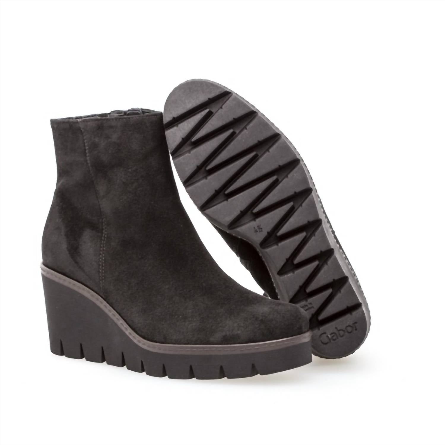 Gabor - Women's Utopia Suede Wedge Ankle Boots
