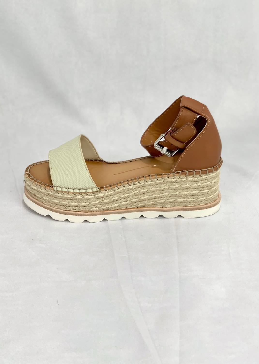 Dolce Vita Women's Espadrille Wedge Sandal in white - women's shoe - detail view