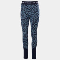 Helly Hansen LIFA Merino Midweight Graphic Pant in navy nordic rose - women's pants - alternate view
