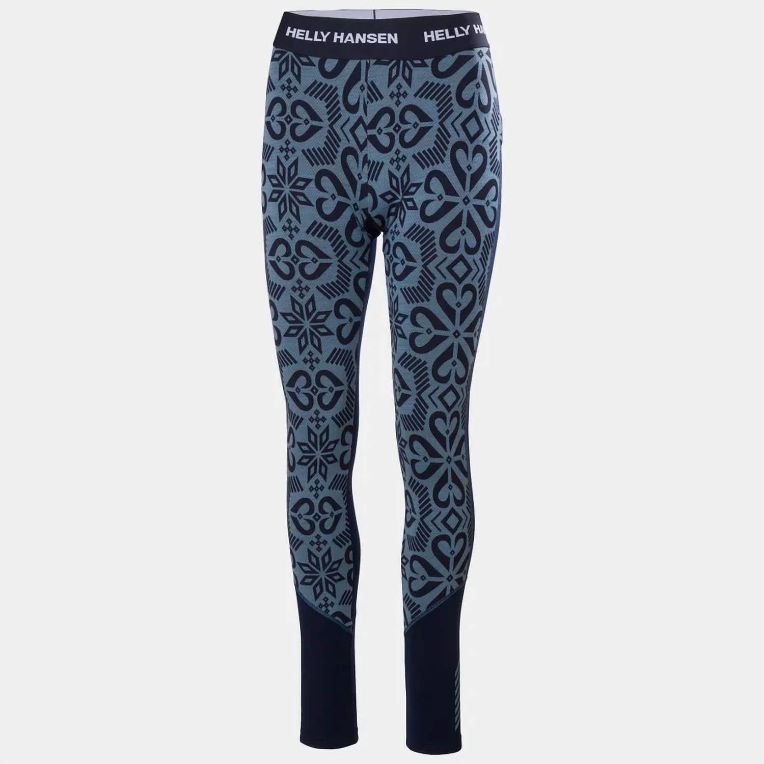 Helly Hansen LIFA Merino Midweight Graphic Pant in navy nordic rose - women's pants - alternate view