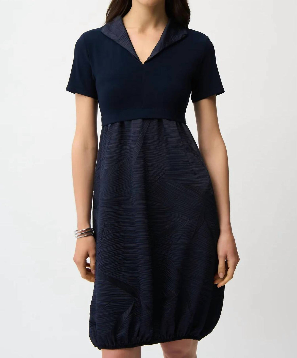 Joseph Ribkoff - Collared Pleated Cocoon Dress