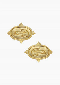 Susan Shaw - Women's Alligator Intaglio Studs Earrings