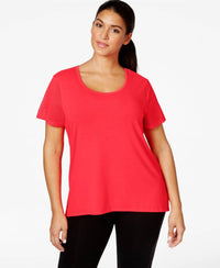 Jessica Simpson - Partial Mesh Cutout Racerback T-shirt - Plus